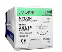 SUTURE NYLON NYLUS 3/0 24MM (L925B)    BOX/12