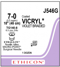 SUTURE VICRYL CTD 7/0 (J5465G)                  BOX/12