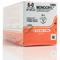 SUTURE MONOCRYL 6/0 45CM (Y489G)      BOX/12