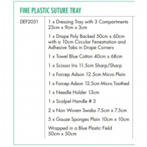 SUTURE TRAY STERILE DISP (DEF2051)      BOX/10