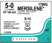 SUTURE MERSILENE 5/0 45CM (1760G) BOX/12