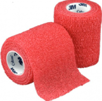 BANDAGE COBAN COHESIVE RED 75MMX4.5M (1583R) ROLL