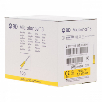 NEEDLE 30GX1/2 BD MICROLANCE (304000)  BOX/100