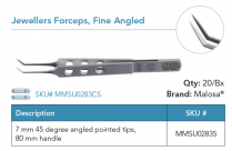 MMSU0283S JEWELLERS FORCEPS ANGLED FINE ST PK/5