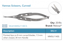 MMSU1140S VANNAS SCISSOR CVD 8MM BLADE DISP ST PK/5