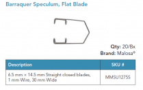 MMSU1275S BARRAQUER FLAT BLADE SPECULUM DISP PK/5